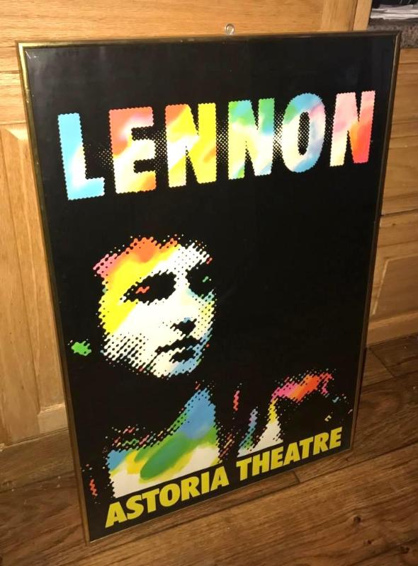 lot 31D image: Large framed John Lennon Astoria Theatre po...