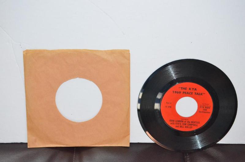 lot 55 image: The Beatles The KYA 1969 Peace Talk 45 Reco...