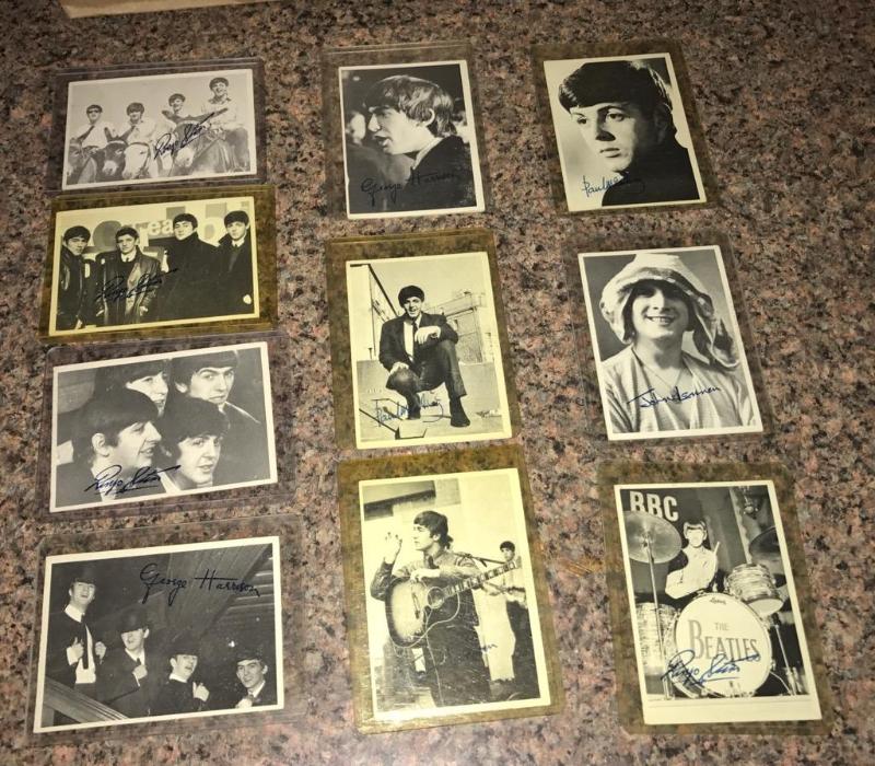 lot 8A image: 10 Vintage BEATLES CARDS made by TOPPS. Each ...