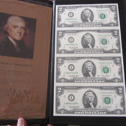 lot 101 image: Uncut $2 Sheet of Four