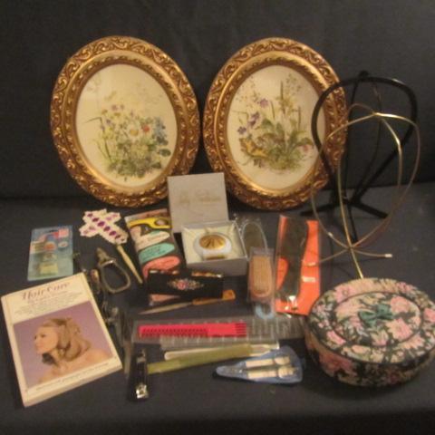 lot 232 image: Floral Prints, Travel Comb Sets, Vintage Razor