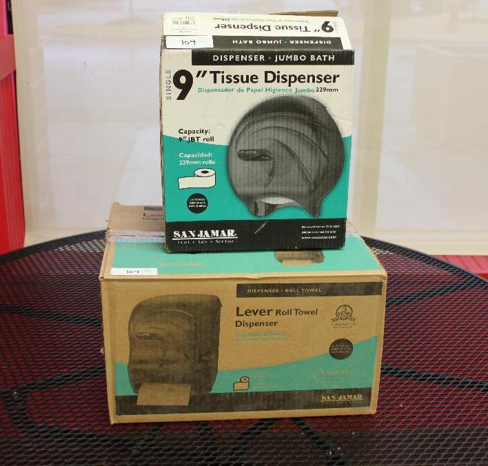 Commercial LEVER Paper Towel Dispenser AND Ba...