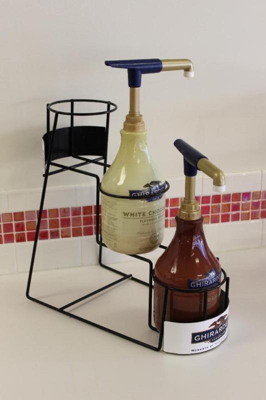 3 tier rack for Ghiradelli sauce with contain...