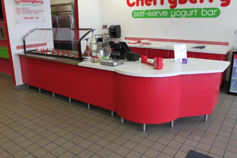Stainless steel refrigerated salad bar with C...