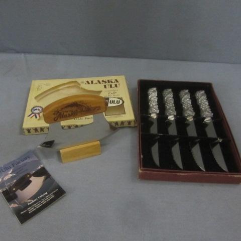 lot 133 image: Steak Knives, Ulu Knife