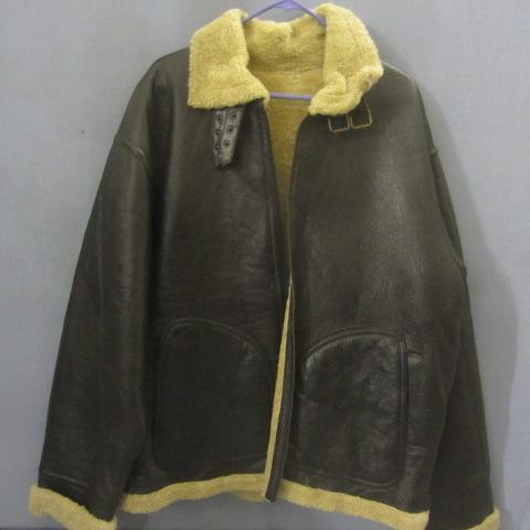 lot 16 image: Leather Bomber Jacket