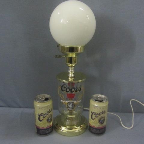 lot 175 image: Coors Bar Lamp, Cans