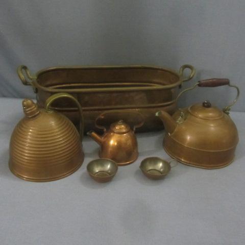 lot 225 image: Copper Planter, Teapots