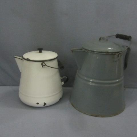 lot 230 image: Vintage Enamel Coffee Pots