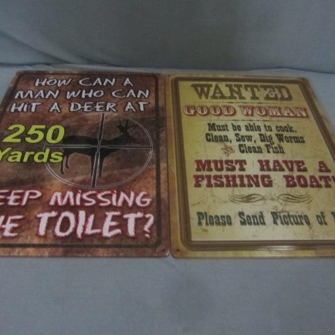 lot 292 image: Metal Signs - Deer Hunter, Wife