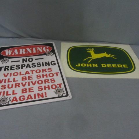lot 293 image: John Deere & Warning Signs