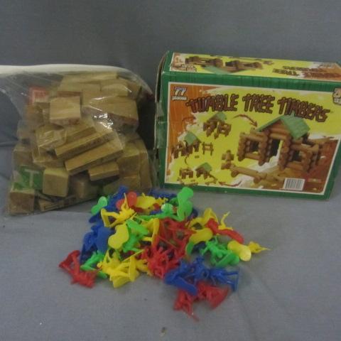 lot 321 image: Wood Blocks, Cowboys & Indian Toys
