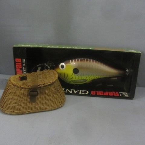 lot 48 image: Wicker Creel, Rapala Lure