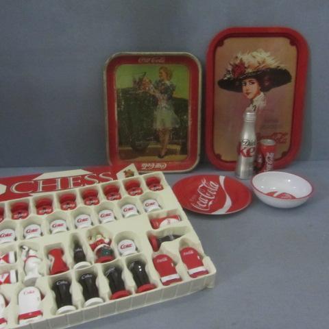 lot 78 image: Coca-Cola Trays, Chess Board