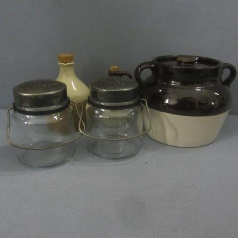 lot 92 image: Bean Pot, Jugs, Canning Jars