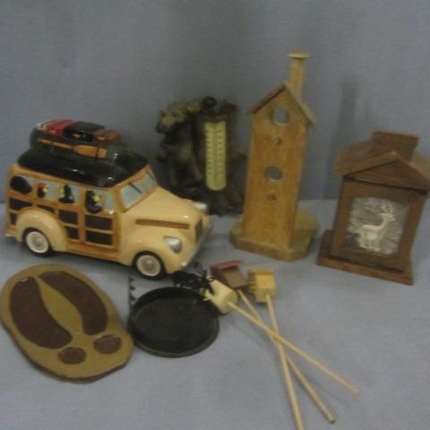lot 56 image: Woody Wagon Cookie Jar, Candle Holders