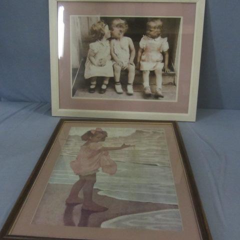 lot 89 image: Framed Children Prints