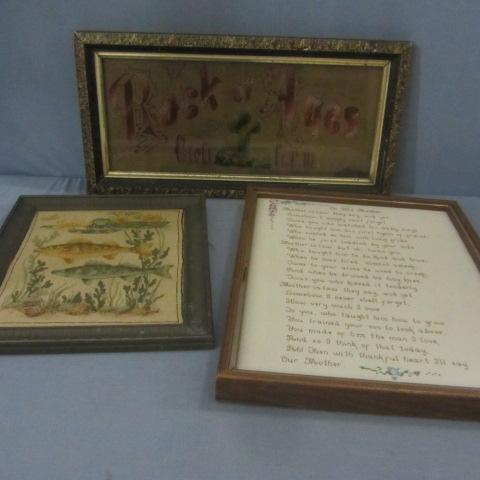 lot 92 image: Framed Embroidery