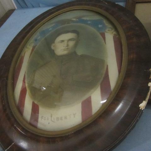 lot 94 image: WWI Military Portrait, Fancy Linens
