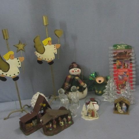 lot 99 image: Nativity Sets, Glass Christmas Trees