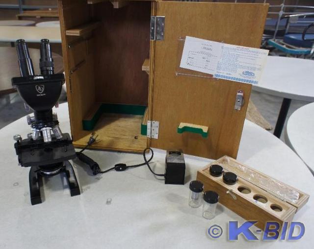 lot 26 image: Spencer Microscope  with extra len...