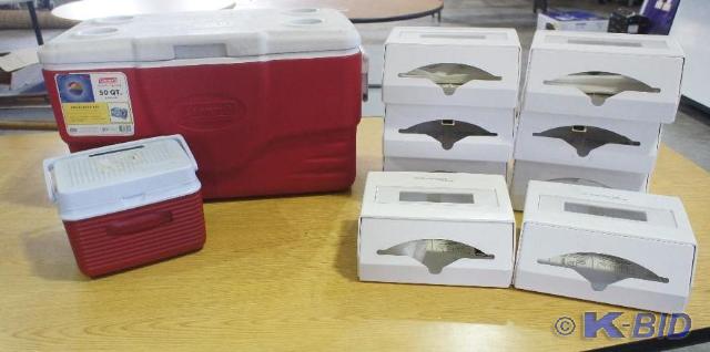 lot 84 image: Lot of (2) coolers & (8) Kimber...