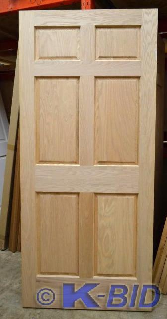 lot 36 image: 36 Oak door slab 6-panel  Sol...