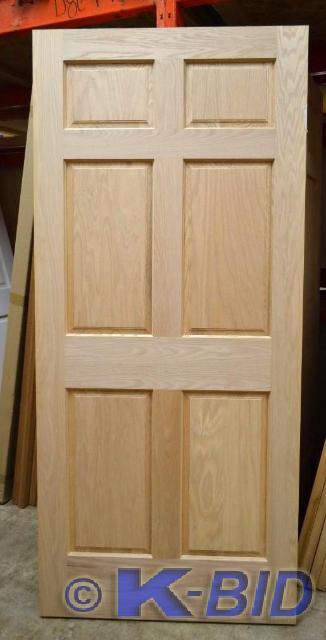 lot 37 image: 36 Oak door slab 6-panel  Sol...