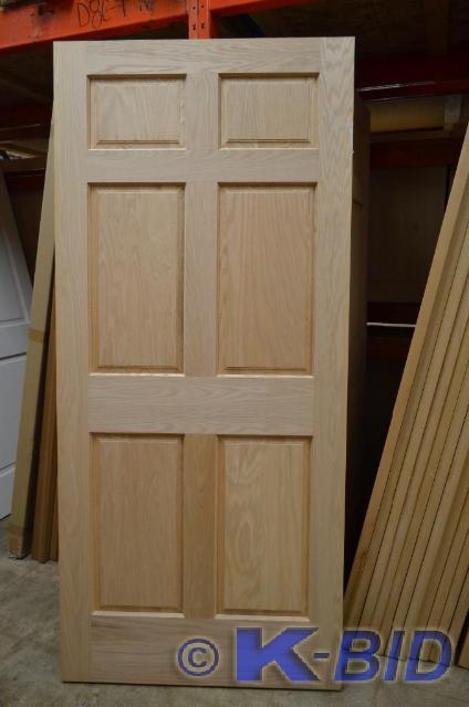 lot 40 image: 36 Oak door slab 6-panel  Sol...