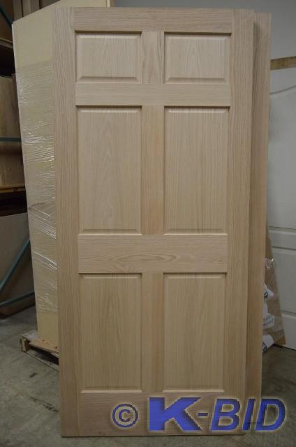 lot 41 image: 36 Oak door slab 6-panel Solid Cor...