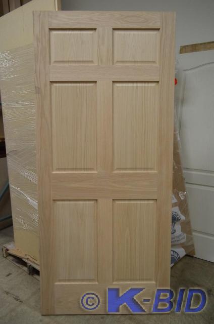 lot 42 image: 36 Oak door slab 6-panel Solid Cor...