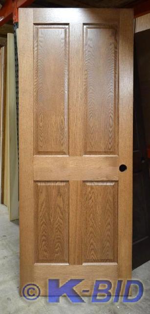 lot 44 image: 32 Oak door slab 4-panel  Hol...