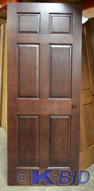 lot 45 image: 32 Oak door slab 6-panel Solid Cor...