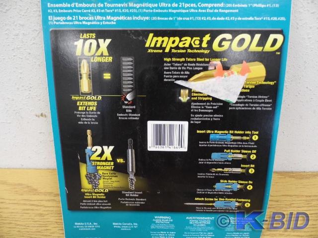lot 22 image: Makita 21 Piece Impact Gold Bits