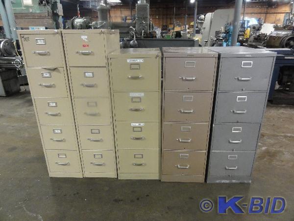 lot 208 image: (5) Assorted File Cabinets with con...