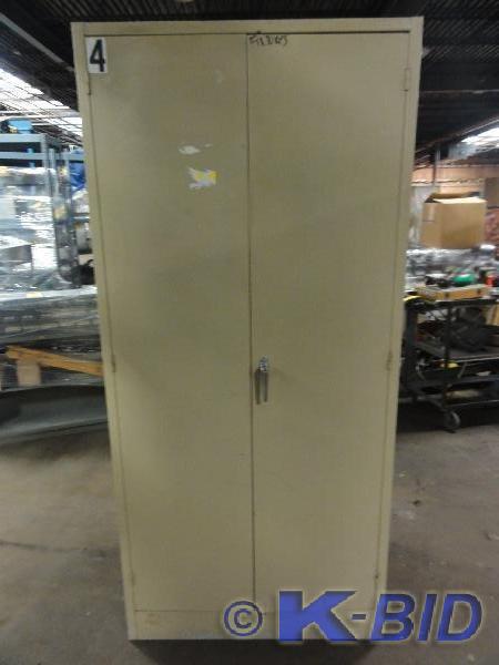 lot 215 image: Steel 2-door cabinet 5-shelves, adj...