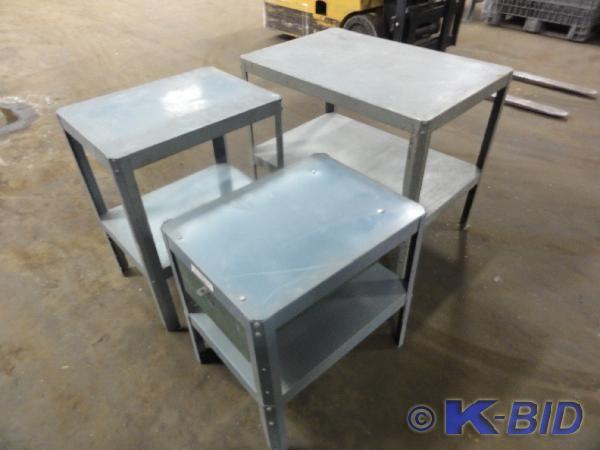 lot 217 image: (3) Steel Table Benches to include...