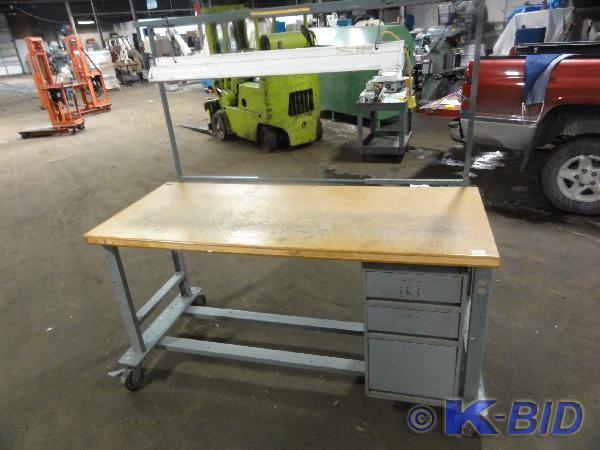lot 218 image: Rolling Work Bench with Drawer and ...
