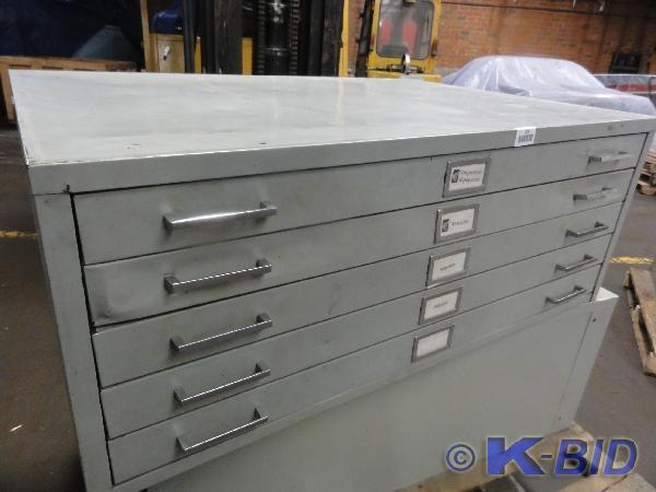 lot 229 image: 5-Drawer Blue Print File Cabinet In...