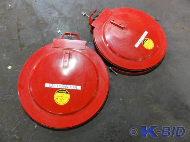lot 24 image: (2) Justrite Safety Drum Covers Mod...