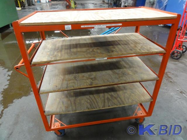 lot 249 image: 5-Shelf Steel Rolling Cart Shelves ...