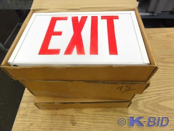 lot 266 image: (4) NEW Mule Exit Signs 120277V ...