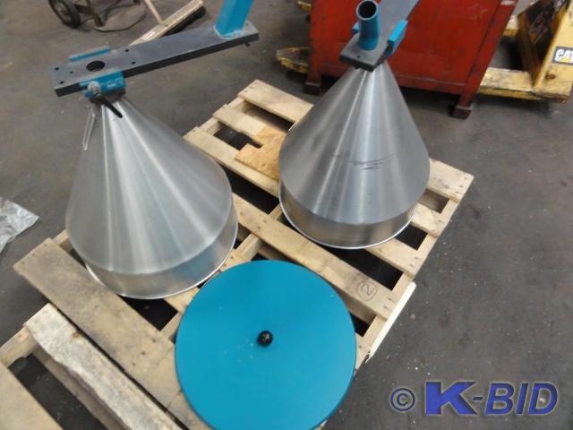 lot 313 image: (2) Stainless Steel Hoppers 20 Dia...