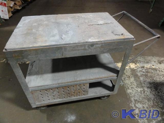 lot 316M image: 3-Tier Rolling Metal Cart with 24 ...