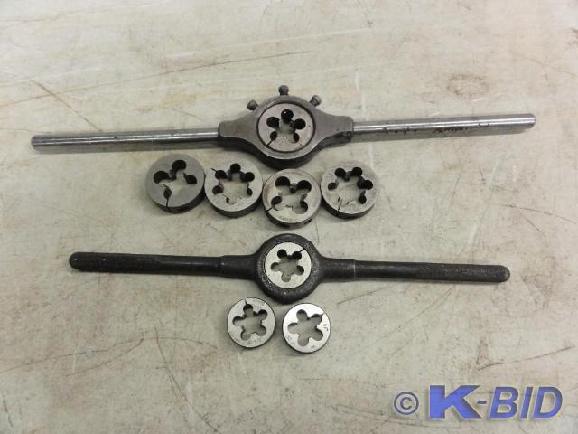 lot 49 image: (8) Assorted Dies and (2) Die Handl...