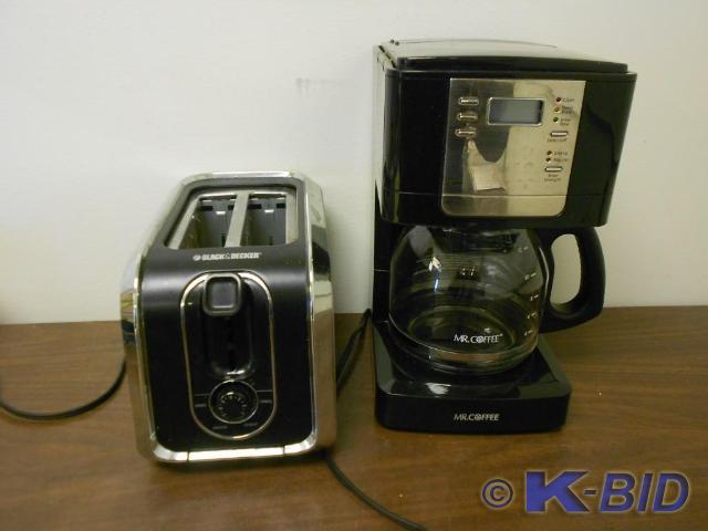 Mr coffee maker and a Black and Dec...