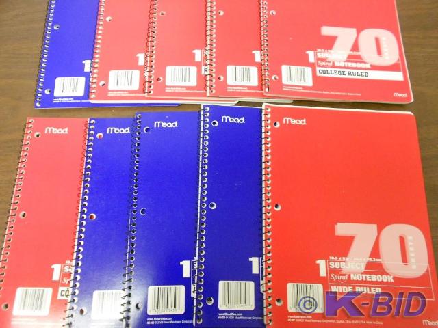 10 new Mead spiral notebooks.