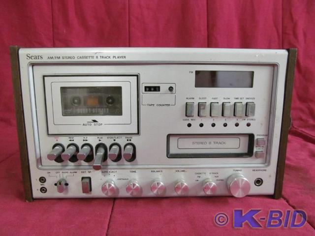 Sears AmFm Cassette 8-Track Player...