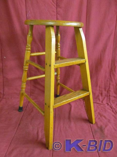 Vintage Wood Stool 24T