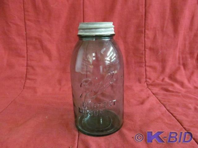 Large Blue Ball Jar with Zinc Lid